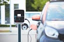 electric car in a charging point