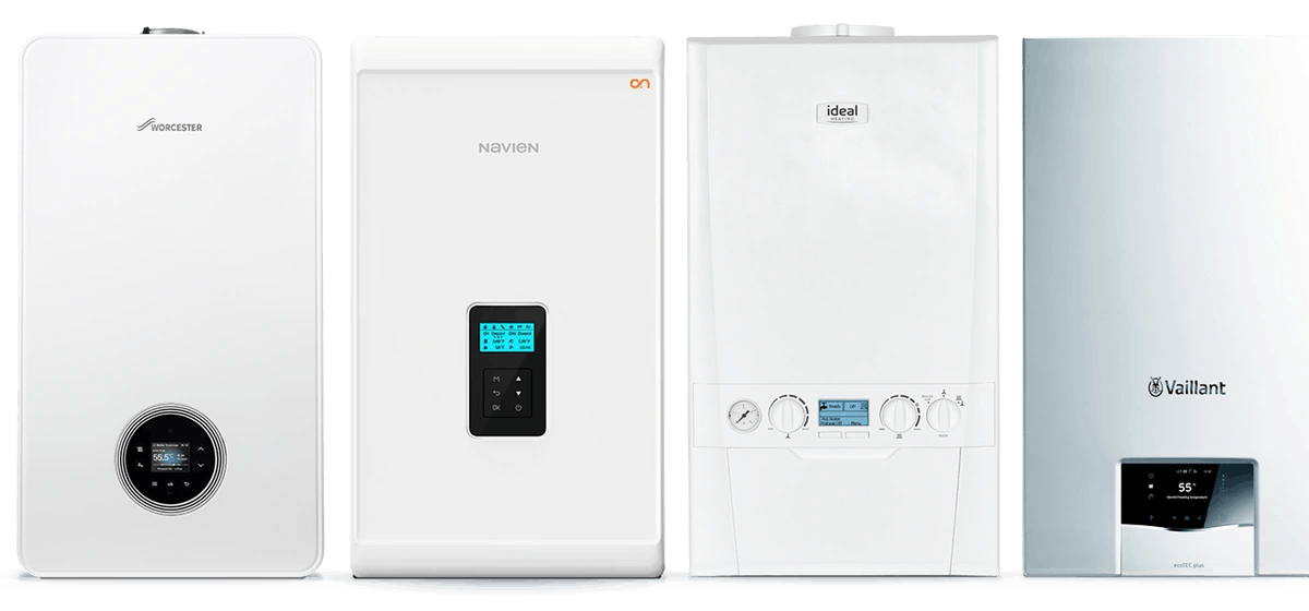 Four boilers from various manufacturer brands