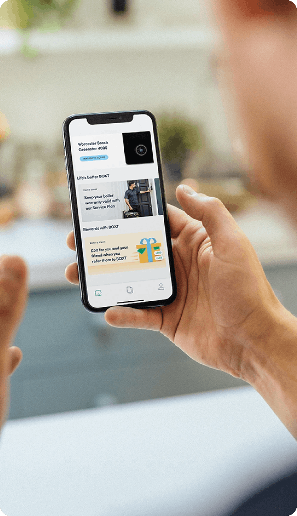 Customer using BOXT mobile app
