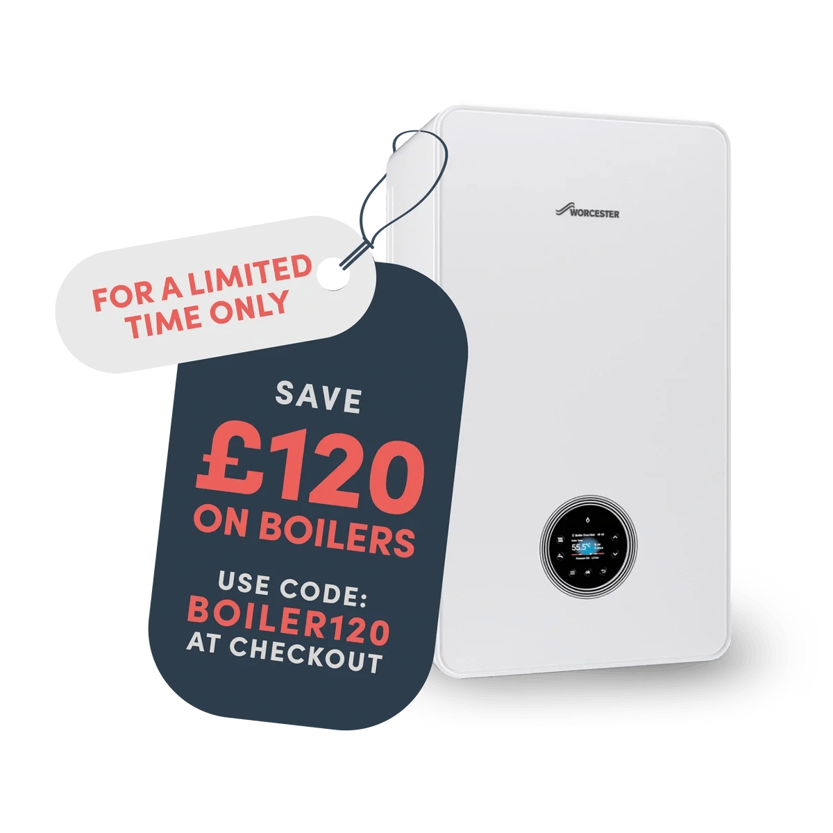 A Hive Thermostat Mini with a tag saying Free Hive Thermostat Mini and a BOXT logo