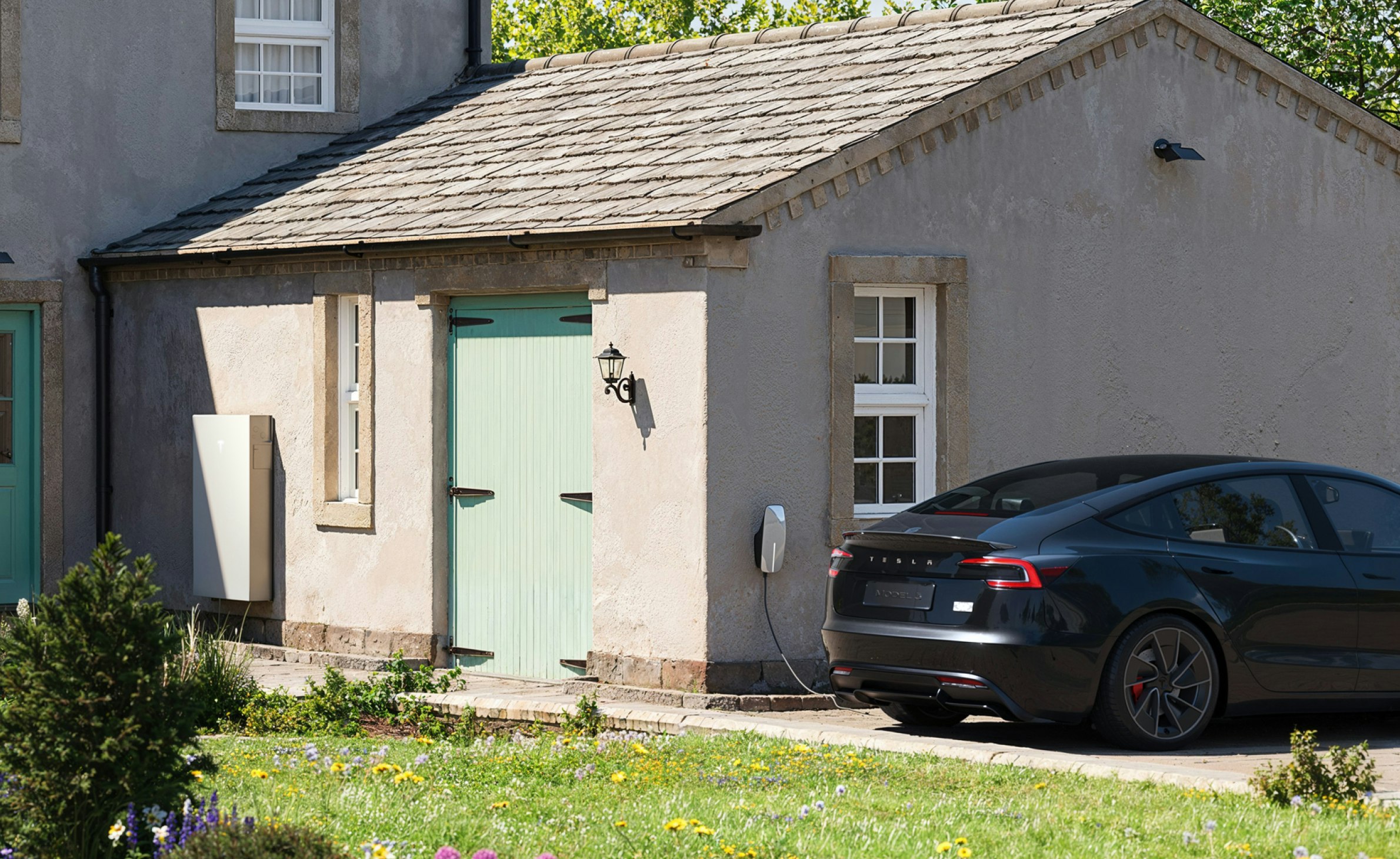 Battery on the side of a home